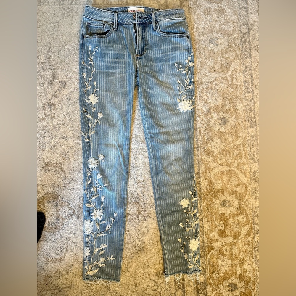 Embroidered Driftwood Jeans